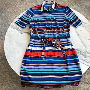 Marc New York Colorful Striped Button-Up Dress